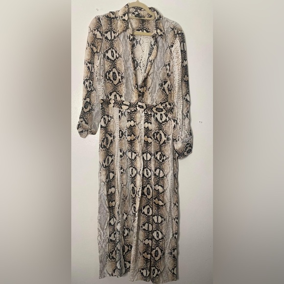 Top shop designer snake, print midi dress with slits - Picture 2 of 10